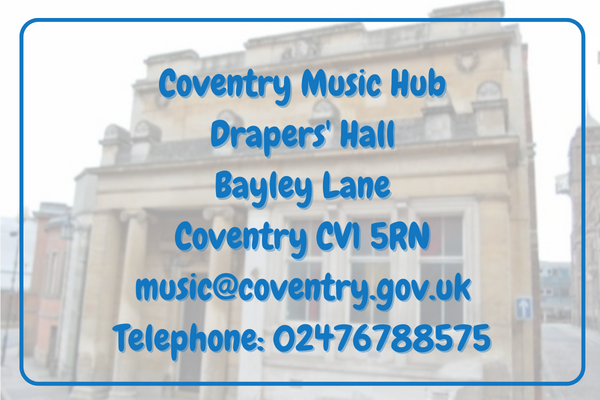 Coventry Music Full Contact Details. Click here to go to the contact page