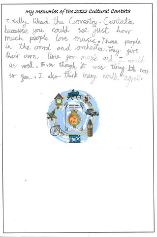 childrens written and illustrated feedback about the cultural cantata