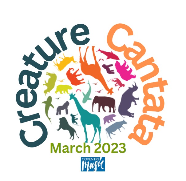circular creature cantata 2023 logo with colourful animal images